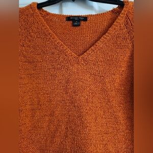 August Silk Orange Sweater Knit Top Size Medium
